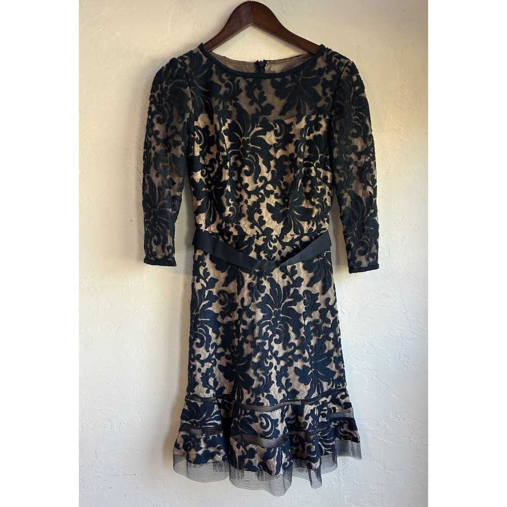 Tadashi Shoji Lace Kennedy Dress 2 Luxury Designer Party Elegant Evening Classic